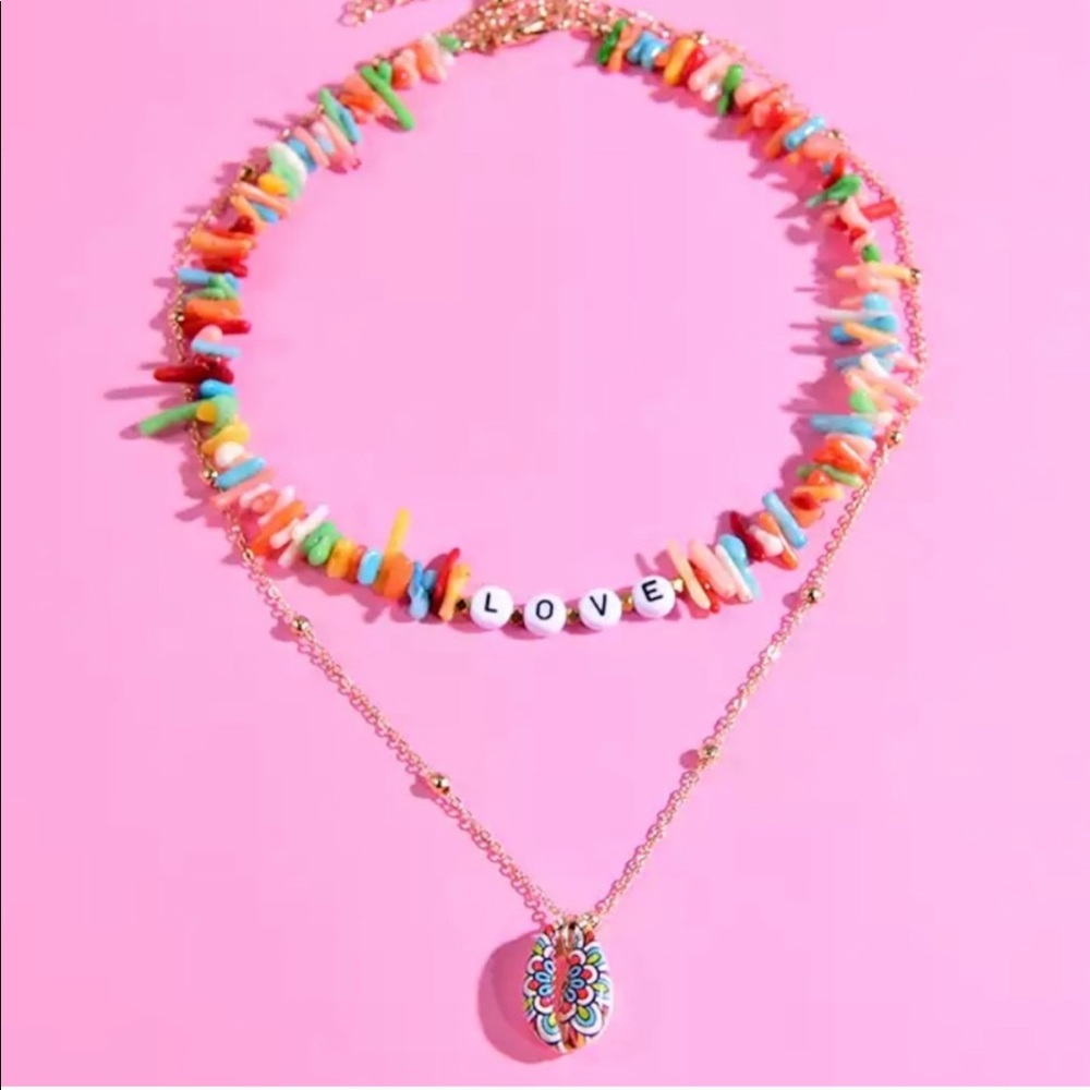 Happy layer necklace